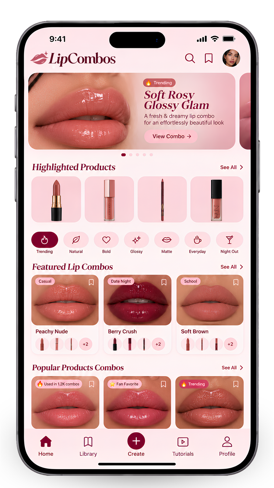 The LipCombos app: trending lip combos, the exact products, and tutorials
